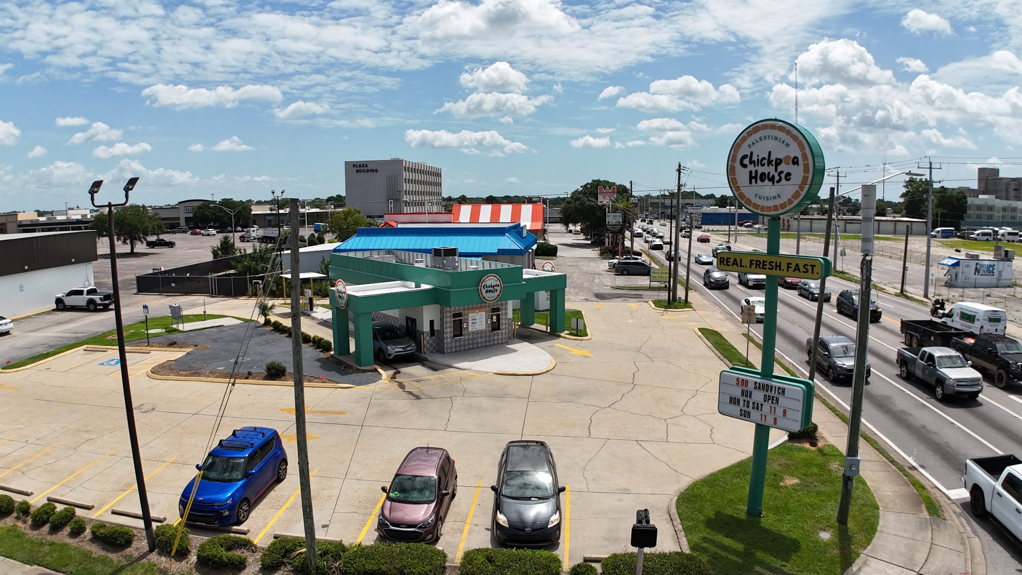 Wide aerial context of Chickpea House