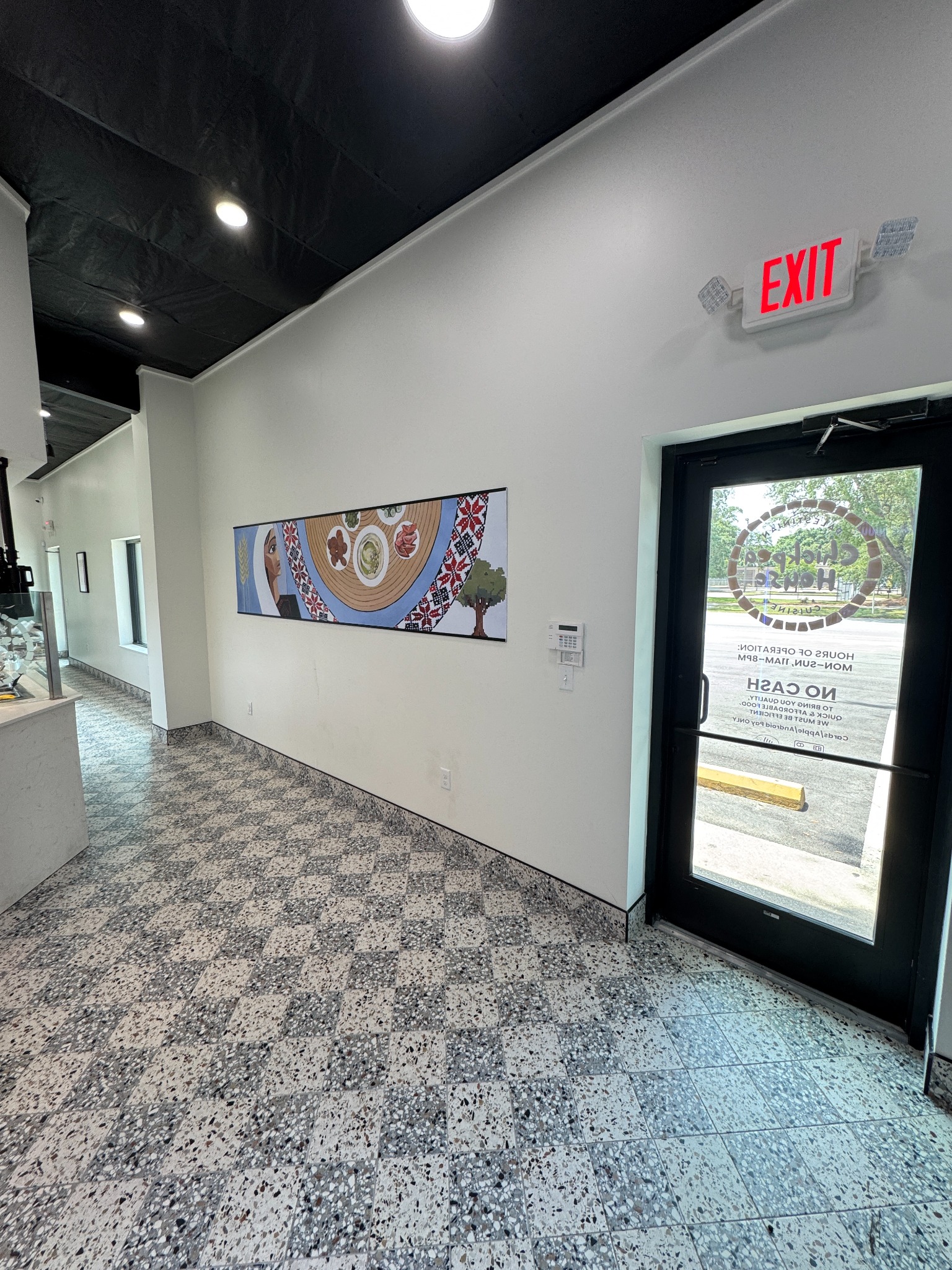 Chickpea House #1 entry corridor and graphics
